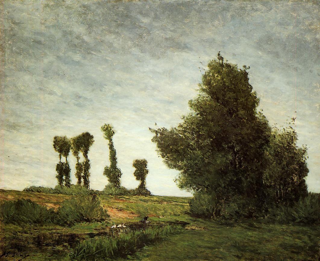 Landscape with Poplars - Paul Gauguin Painting
